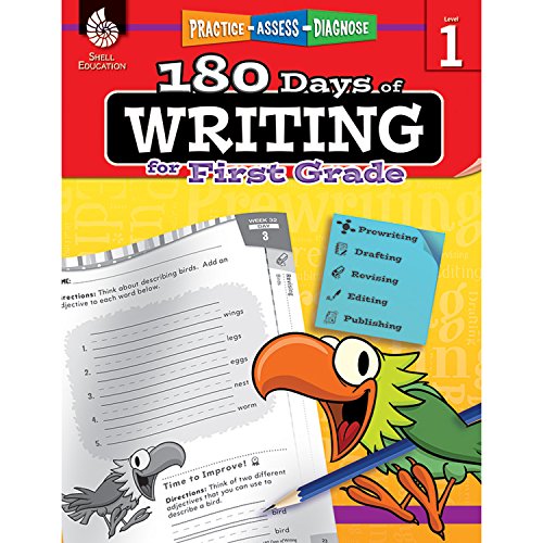 Book Cover 180 Days of Writing for First Grade - An Easy-to-Use First Grade Writing Workbook to Practice and Improve Writing Skills (180 Days of Practice)