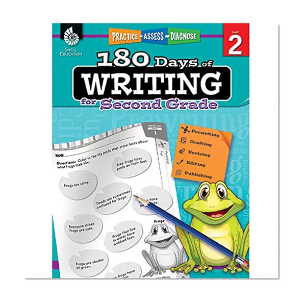 Book Cover 180 Days of Writing for Second Grade - An Easy-to-Use Second Grade Writing Workbook to Practice and Improve Writing Skills (180 Days of Practice)