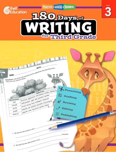 Book Cover 180 Days of Writing for Third Grade - An Easy-to-Use Third Grade Writing Workbook to Practice and Improve Writing Skills (180 Days of Practice)