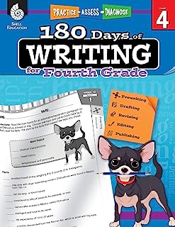 Book Cover 180 Days of Writing for Fourth Grade - An Easy-to-Use Fourth Grade Writing Workbook to Practice and Improve Writing Skills (180 Days of Practice)