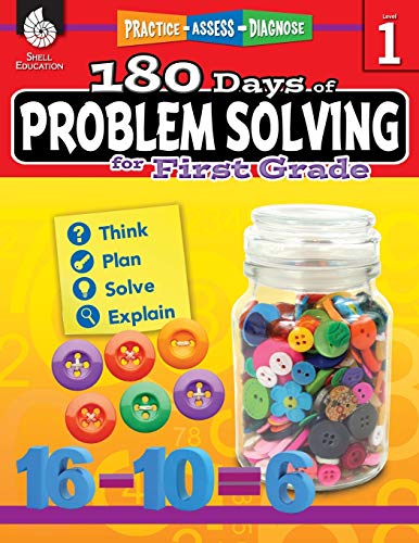 Book Cover 180 Days of Problem Solving for 1st Grade – Build Math Fluency with this 1st Grade Math Workbook (180 Days of Practice)