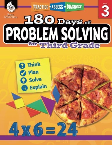 Book Cover 180 Days of Problem Solving for Third Grade - Build Math Fluency with this 3rd Grade Math Workbook (180 Days of Practice)