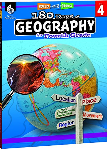 Book Cover 180 Days of Social Studies: Grade 4 - Daily Geography Workbook for Classroom and Home, Cool and Fun Practice, Elementary School Level Activities ... to Build Skills (180 Days of Practice)