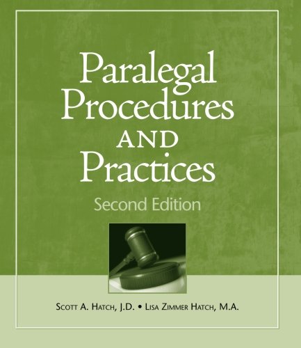 Book Cover Paralegal Procedures and Practices
