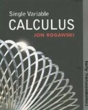 Single Variable Calculus: Early Transcendentals