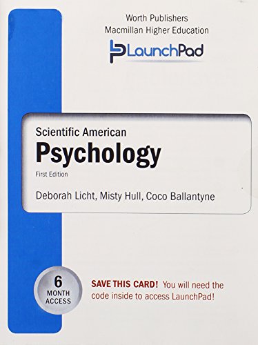 Book Cover LaunchPad for Licht's Scientific American: Psychology (Six Month Access)