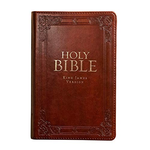 Book Cover KJV Holy Bible, Standard Size, Burgundy Faux Leather w/Thumb Index and Ribbon Marker, Red Letter, King James Version