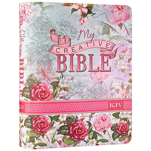 Book Cover KJV Holy Bible, My Creative Bible, Silky Floral Flexcover Journaling Bible w/Ribbon Marker, 400 Scripture Illustrations to Color, King James Version