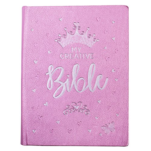 Book Cover ESV Holy Bible, My Creative Bible For Girls, Pink Faux Leather Hardcover Bible w/Ribbon Marker, Illustrated Coloring, Journaling and Devotional Bible, English Standard Version