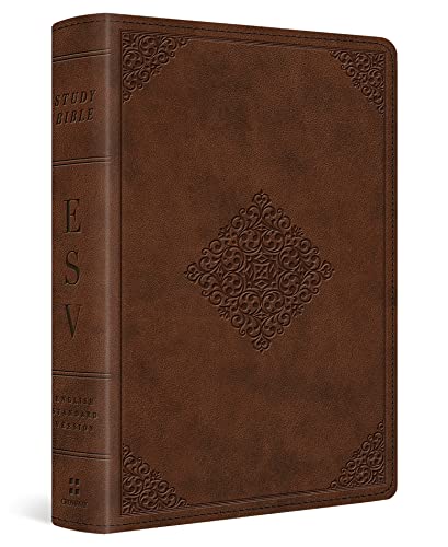 Book Cover ESV Study Bible, Personal Size (TruTone, Saddle, Ornament Design)