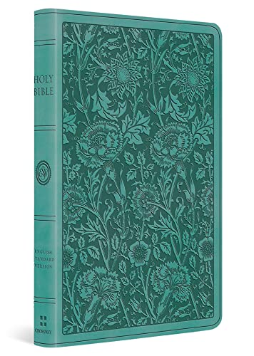 Book Cover ESV Premium Gift Bible (TruTone, Teal, Floral Design)