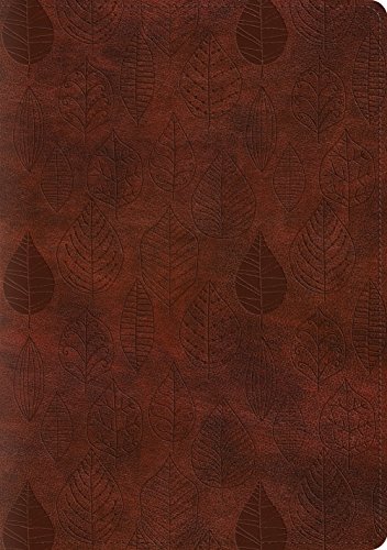 Book Cover ESV Single Column Journaling Bible, Large Print (TruTone, Chestnut, Leaves Design)