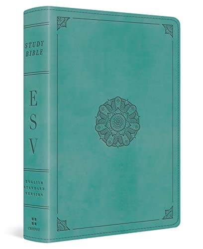 Book Cover ESV Study Bible, Personal Size (TruTone, Turquoise, Emblem Design)