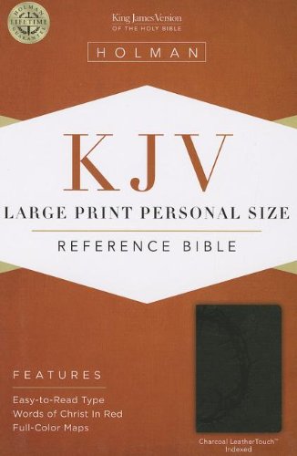 Book Cover KJV Large Print Personal Size Reference Bible, Charcoal LeatherTouch Indexed