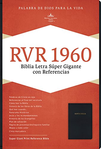 Book Cover RVR 1960 Biblia Letra Súper Gigante, negro imitación piel con índice (Spanish Edition)