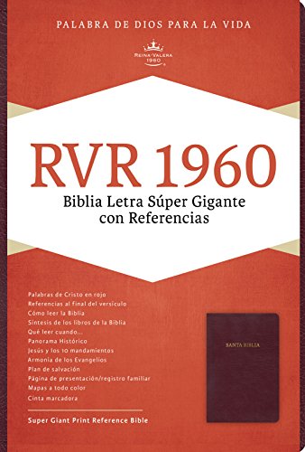 Book Cover RVR 1960 Biblia Letra Súper Gigante, borgoña imitación piel con índice (Spanish Edition)