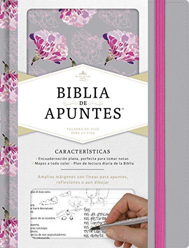 Book Cover RVR 1960 Biblia de apuntes, gris y floreado tela impresa (Spanish Edition)