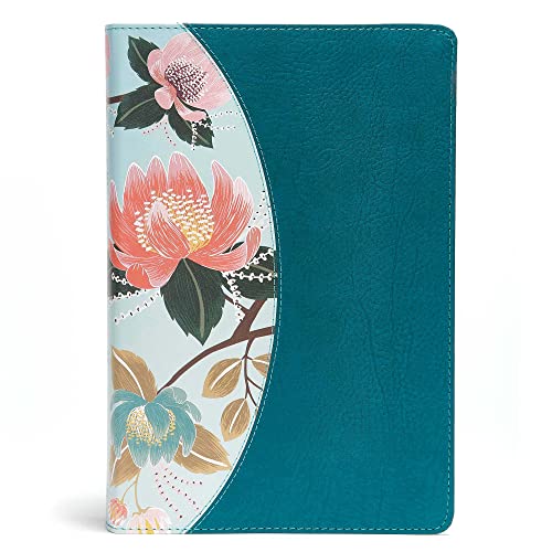 Book Cover The CSB Study Bible For Women, Teal Flowers LeatherTouch, Indexed