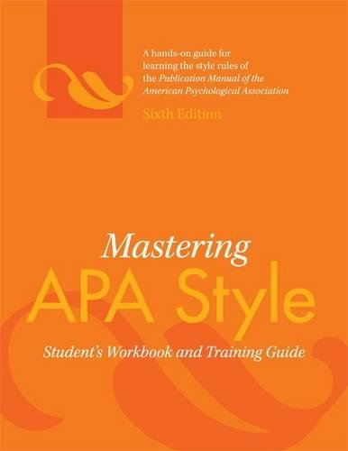 Book Cover Mastering APA Style: Student's Workbook and Training Guide