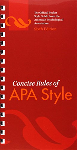 Book Cover Concise Rules of APA Style