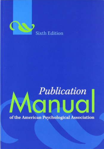 Book Cover Publication Manual of the American Psychological Association, 6th Edition