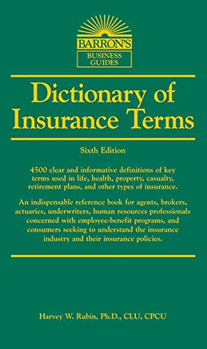 Book Cover Dictionary of Insurance Terms (Barron's Business Dictionaries)