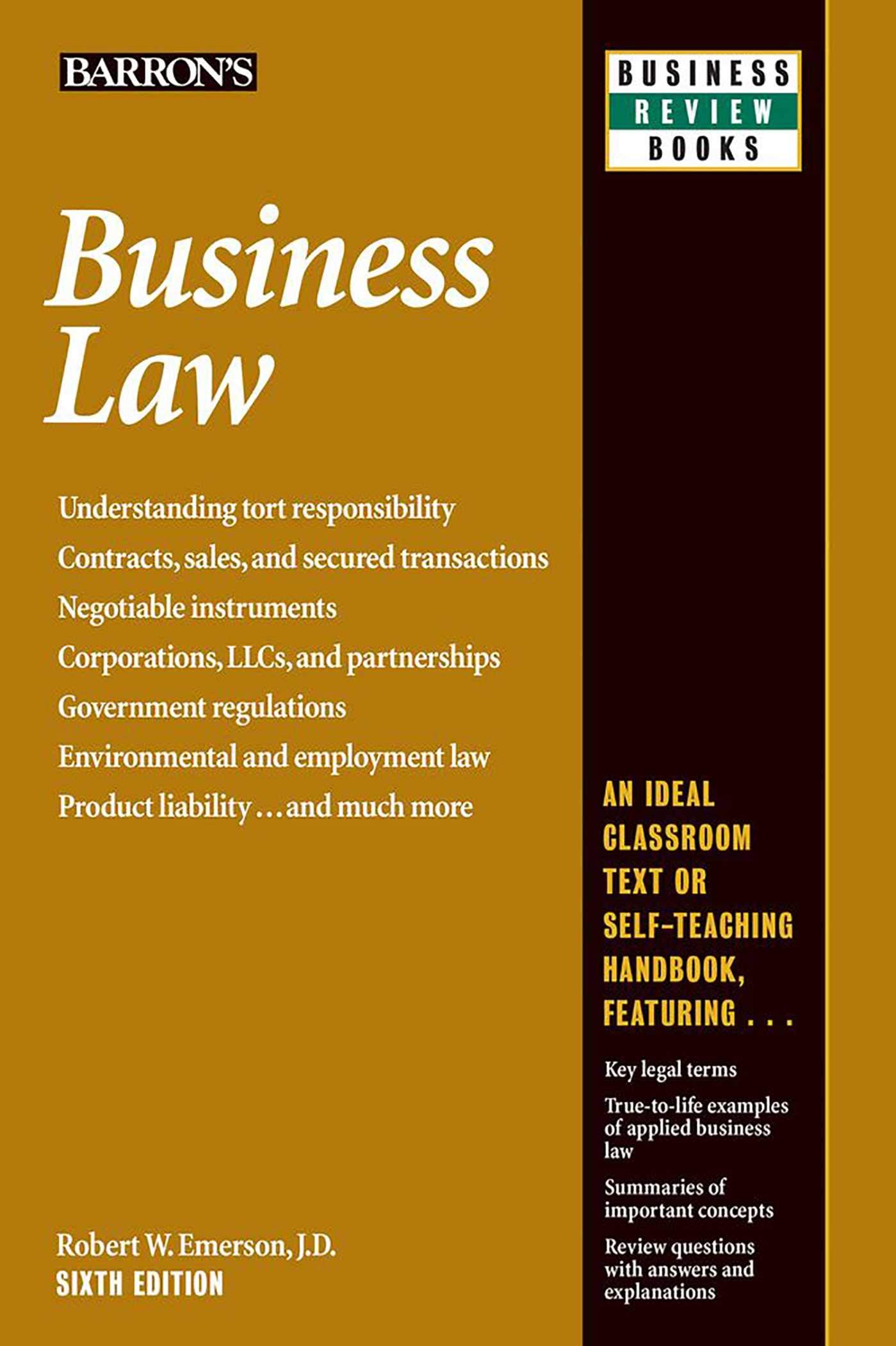 Book Cover Business Law (Barron's Business Review)