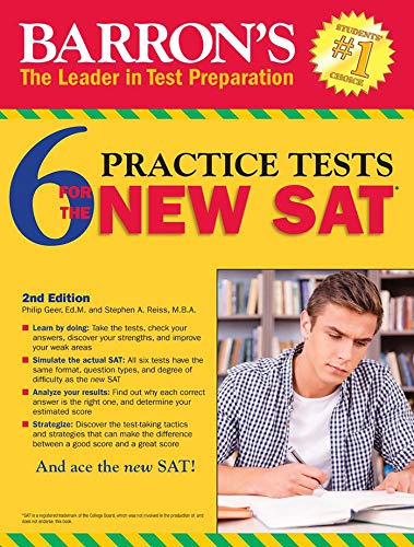 Book Cover Barron's 6 Practice Tests for the NEW SAT, 2nd Edition (Barron's 6 SAT Practice Tests)