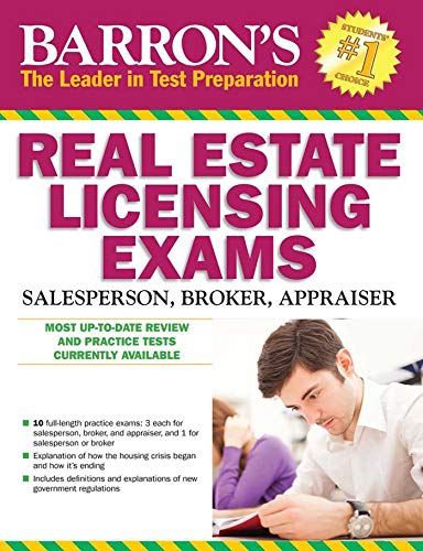 Book Cover Barron's Real Estate Licensing Exams, 10th Edition (Barron's Real Estate Licensing Exams: Salesperson, Broker, Appraiser)