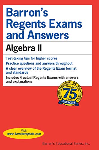 Book Cover Barron's Regents Exams and Answers: Algebra II (Barron's Regents Exams and Answers Books)