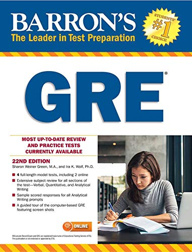 Book Cover GRE with Online Tests (Barron's Test Prep)