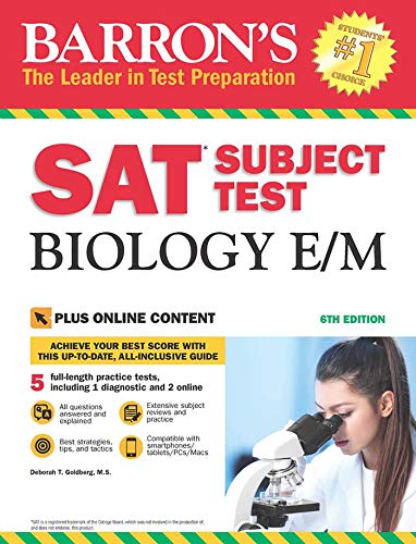Book Cover Barron's SAT Subject Test Biology E/M, 6th Edition: with Bonus Online Tests (Barron's Test Prep)