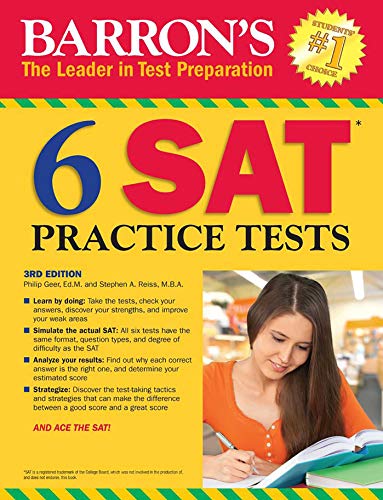 Book Cover 6 SAT Practice Tests (Barron's Test Prep)