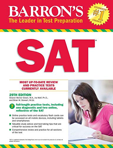 Book Cover Barron's SAT, 29th Edition: with Bonus Online Tests (Barron's Test Prep)