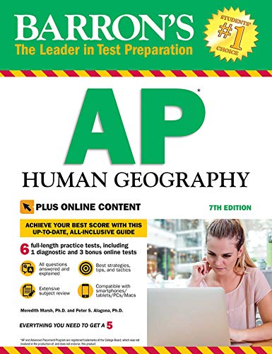Book Cover Barron's AP Human Geography, 7th Edition: With Bonus Online Tests (Barron's Test Prep)