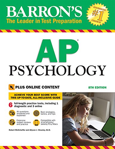 Book Cover Barron's AP Psychology, 8th Edition: with Bonus Online Tests