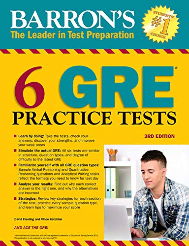 Book Cover 6 GRE Practice Tests (Barron's Test Prep)