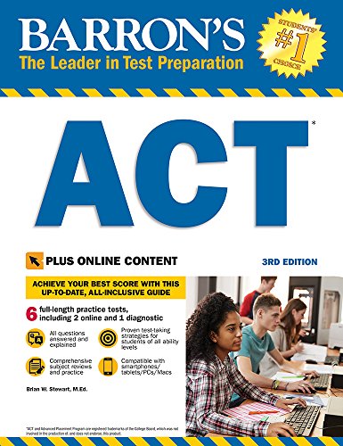 Book Cover Barron's ACT, 3rd Edition: With Bonus Online Tests (Barron's Test Prep)