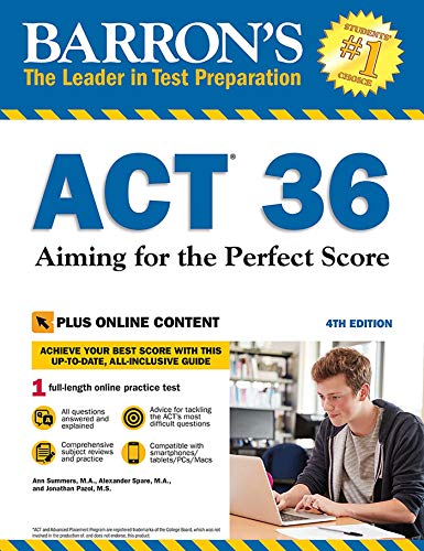 Book Cover ACT 36 with Online Test: Aiming for the Perfect Score (Barron's Test Prep)