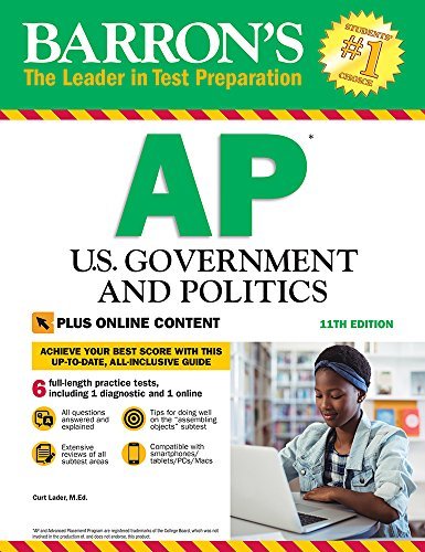 Book Cover Barron's AP U.S. Government and Politics, 11th Edition: With Bonus Online Tests (Barron's Test Prep)