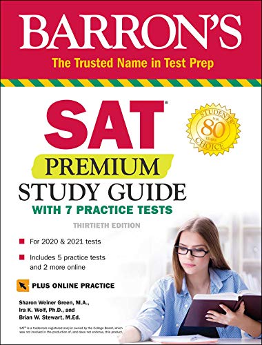 Book Cover SAT Premium Study Guide with 7 Practice Tests (Barron's Test Prep)