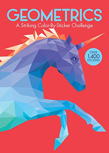 Book Cover Geometrics: A Striking Color-By-Sticker Challenge (Paint-By-Sticker Book for Adults)