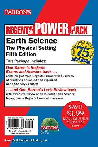 Book Cover Regents Earth Science Power Pack: Let's Review Earth Science + Regents Exams and Answers: Earth Science (Barron's Regents NY)
