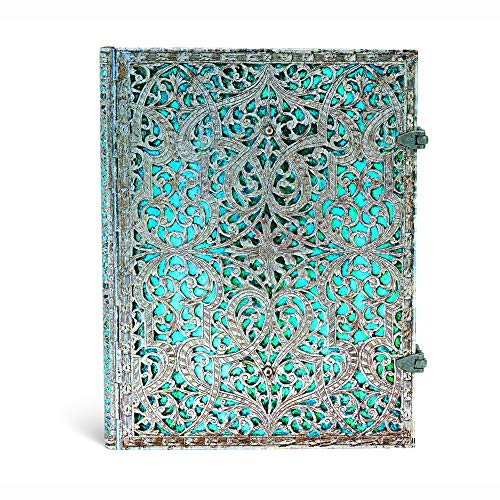Book Cover Maya Blue Journal: Lined Ultra (Silver Filigree Collection)