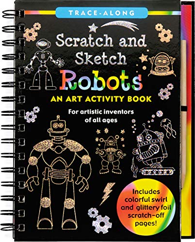 Book Cover Scratch and Sketch Robots - Trace Along (Scratch & Sketch)