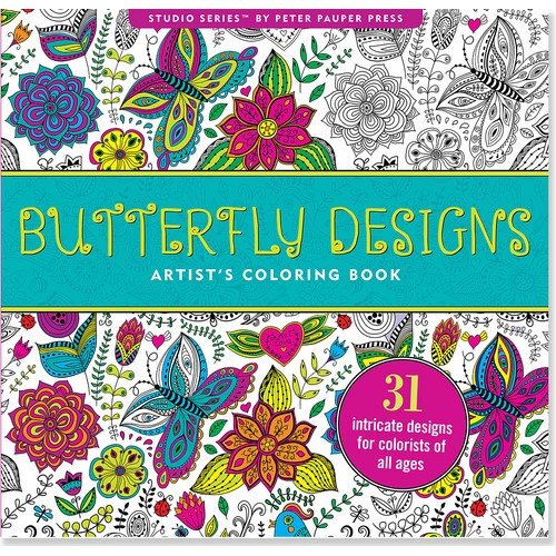 Book Cover Butterfly Designs Adult Coloring Book (31 stress-relieving designs) (Studio)