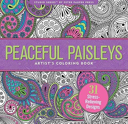 Book Cover Peaceful Paisleys Adult Coloring Book (31 stress-relieving designs) (Studio)