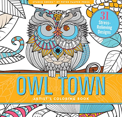 Book Cover Owl Town Adult Coloring Book (31 stress-relieving designs) (Studio Series)