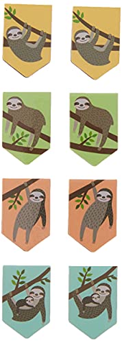 Book Cover Sloths i-Clips Magnetic Page Markers (Set of 8 Magnetic Bookmarks)