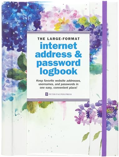 Book Cover Hydrangeas Large-format Internet Address & Password Logbook (removable cover band for security)